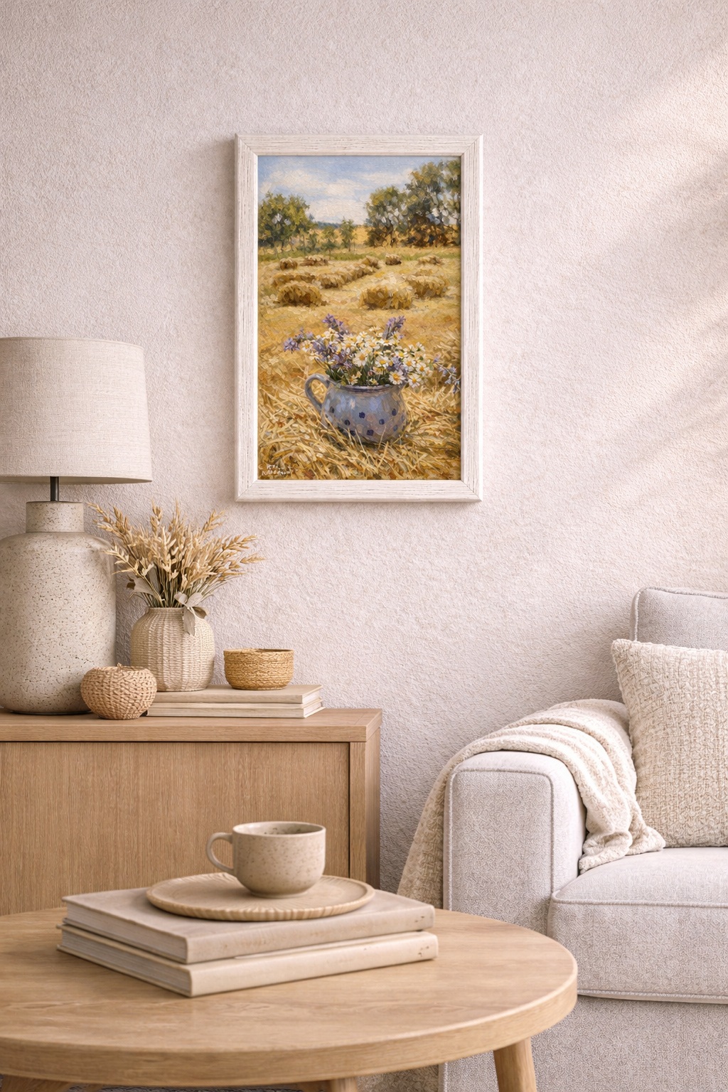 Rám - bílý škrábaný v interiéru 30x20