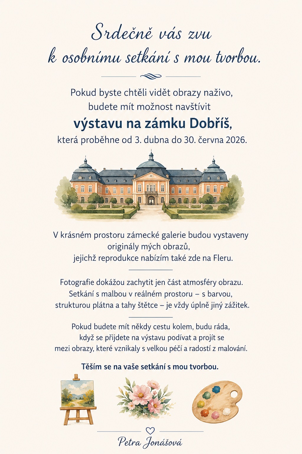 Výstava obrazů na zámku Dobříš
